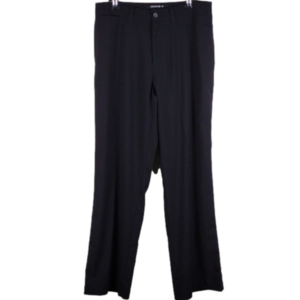 Kenneth Cole New York Stretch Black High Rise Flat Front Straight Leg Dress Pant